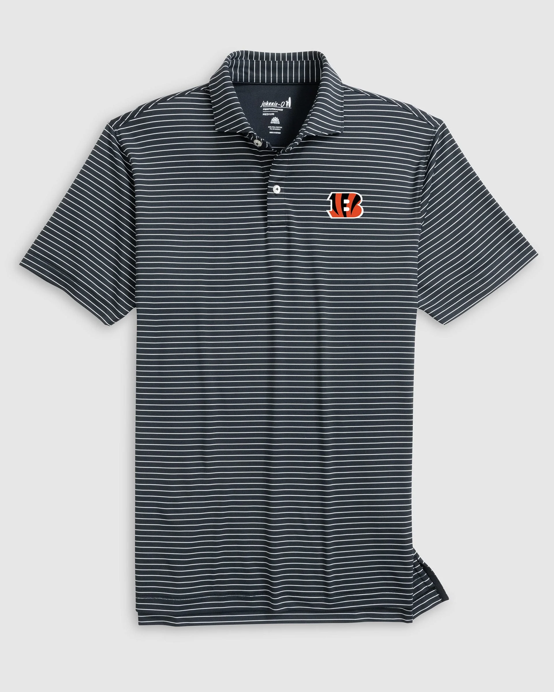 Cincinnati Bengals Beau Striped Performance Jersey Polo
