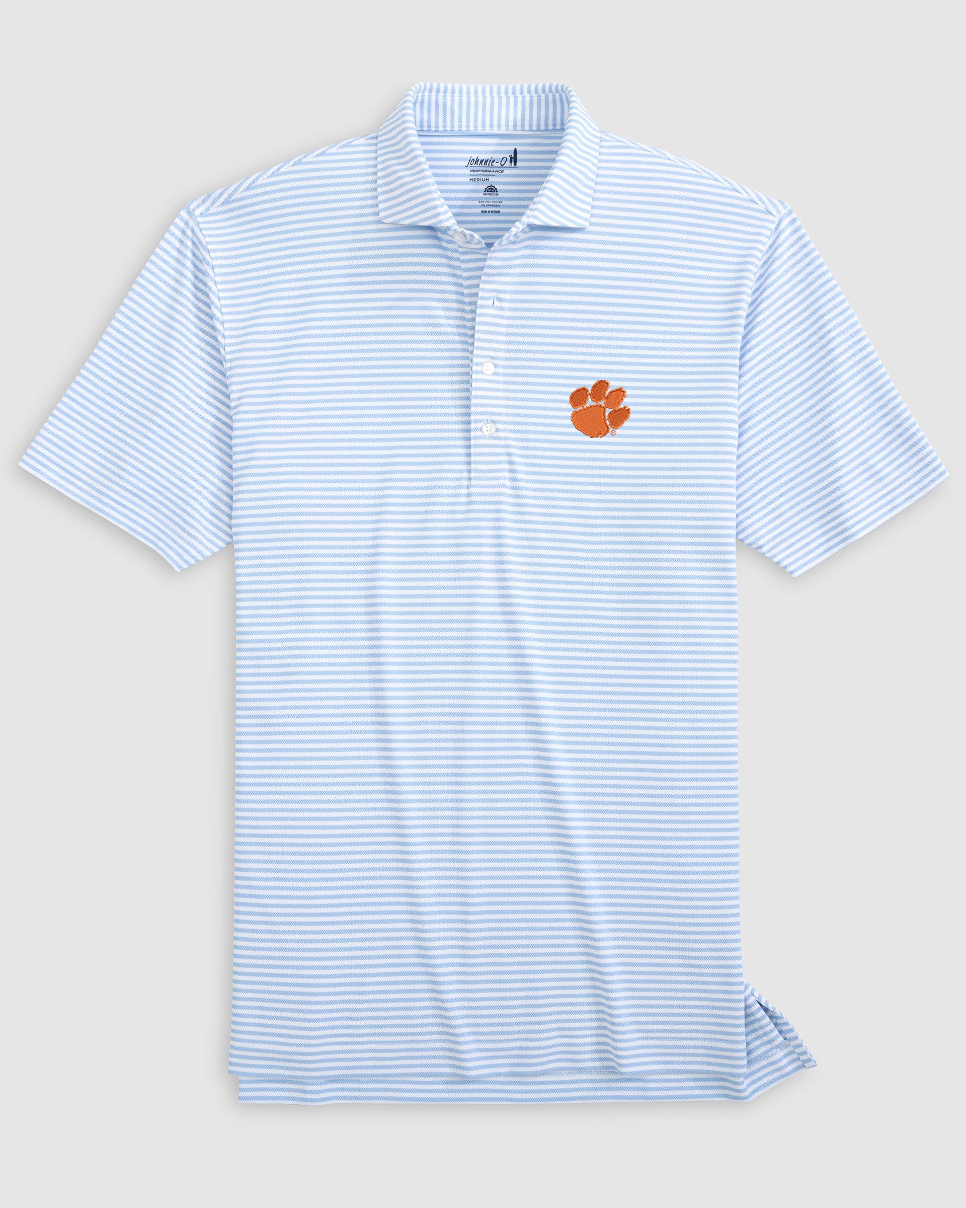Clemson Stetsons Striped Performance Mesh Polo