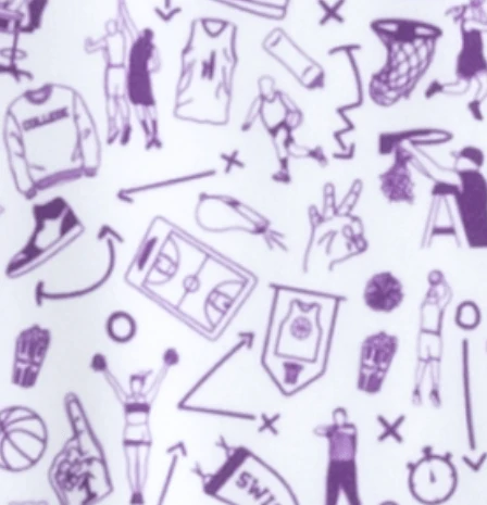 Furman Hoop There It Is Printed Performance Jersey Polo