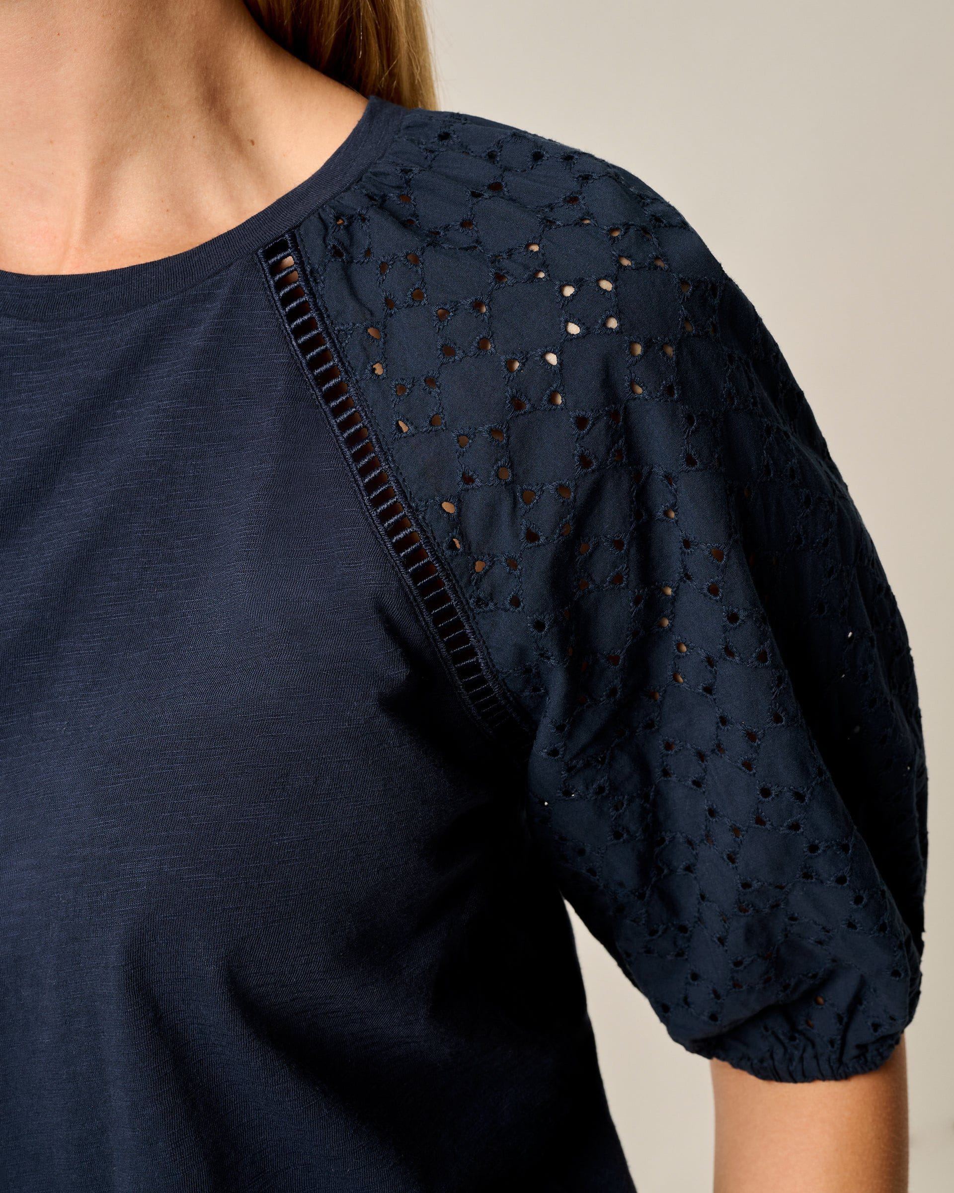 Lydia Eyelet Puff Sleeve Blouse