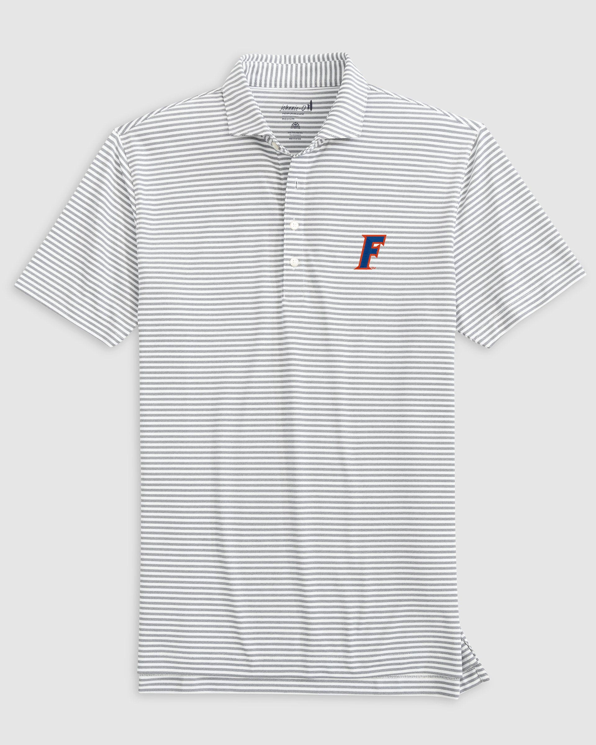 Florida Stetsons Striped Performance Mesh Polo - F Logo