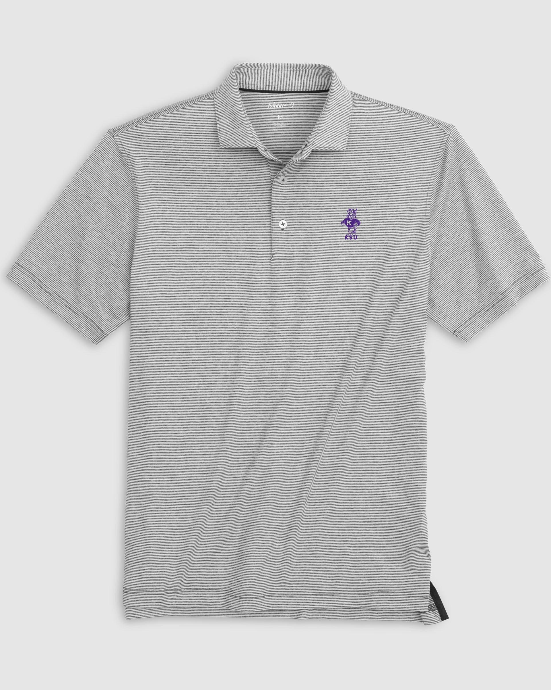 Kansas State Lyndon Striped Jersey Performance Polo - Vintage Logo