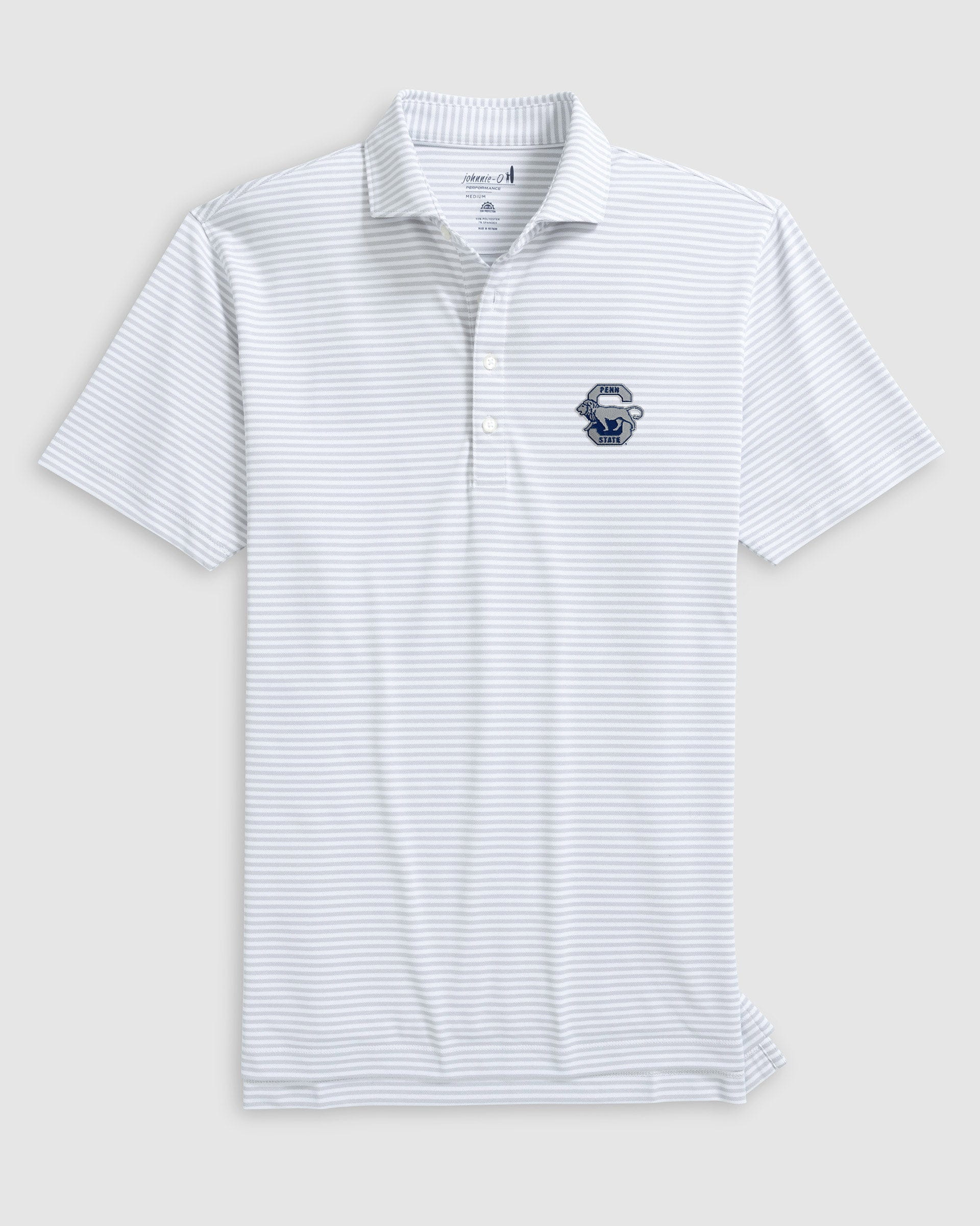 Penn State Stetsons Striped Performance Mesh Polo - Vault Logo