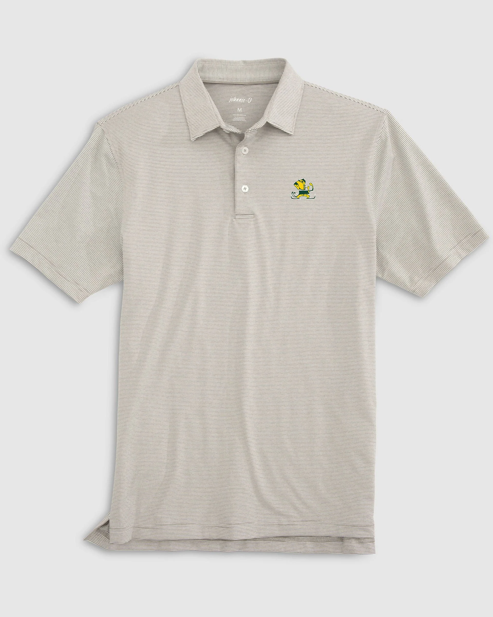 Notre Dame Lyndonn Striped Jersey Performance Polo - Vintage Logo