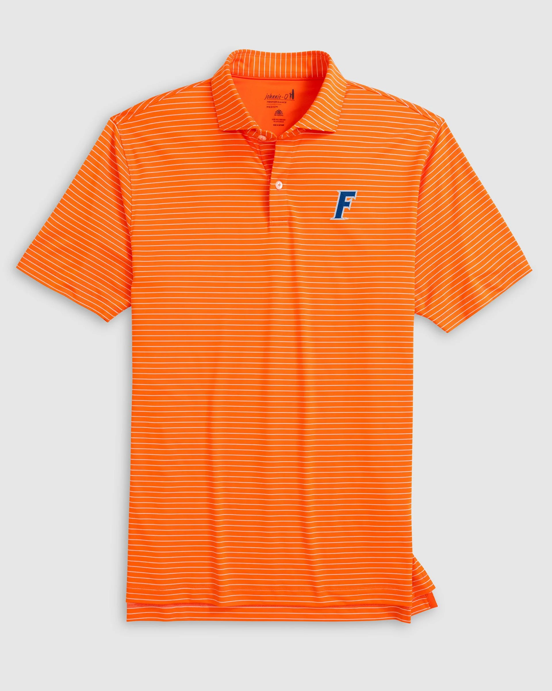 Florida Beau Striped Performance Jersey Polo - F Logo
