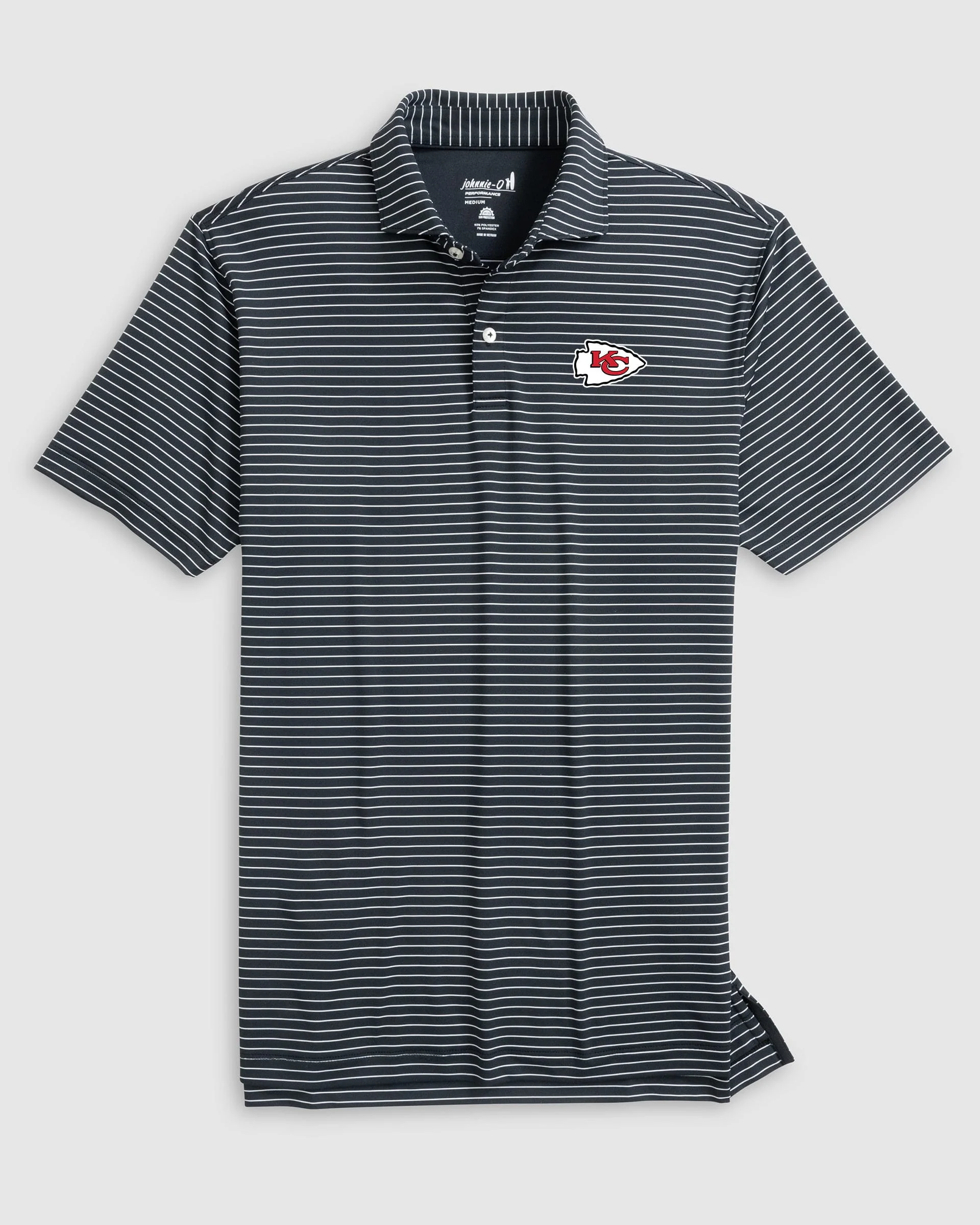 Kansas City Chiefs Beau Striped Performance Jersey Polo