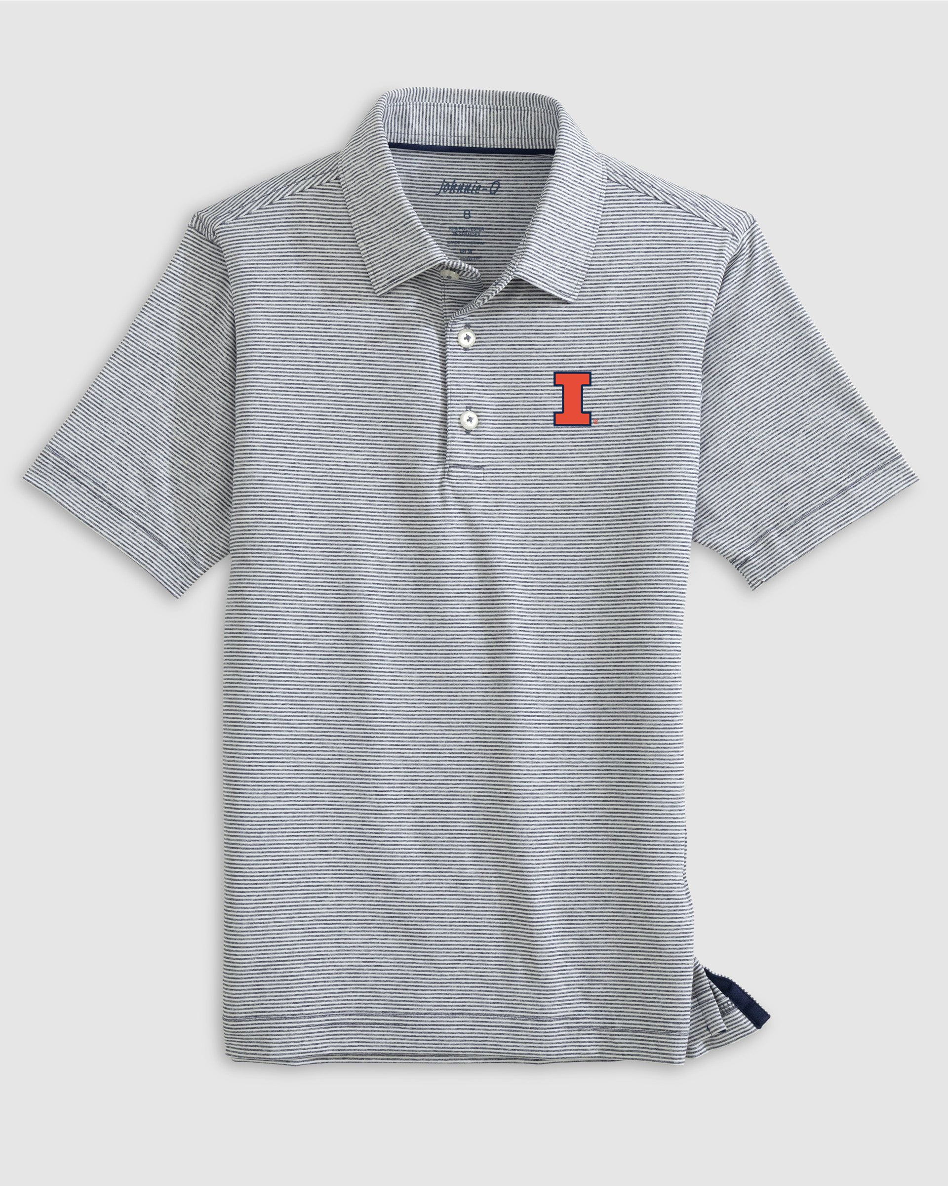 Illinois Lyndonn Jr. Striped Jersey Performance Polo