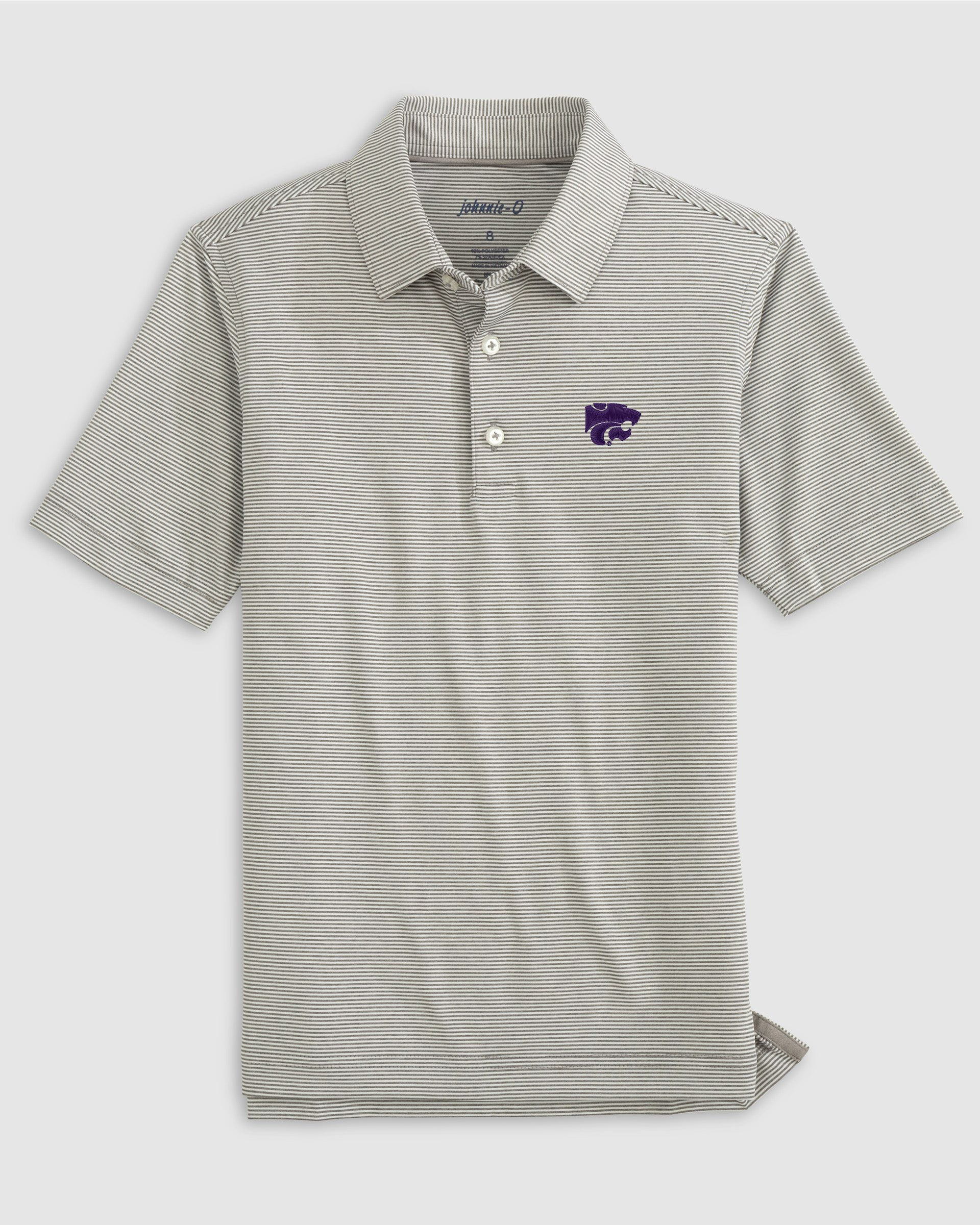Kansas State Lyndonn Jr. Striped Jersey Performance Polo