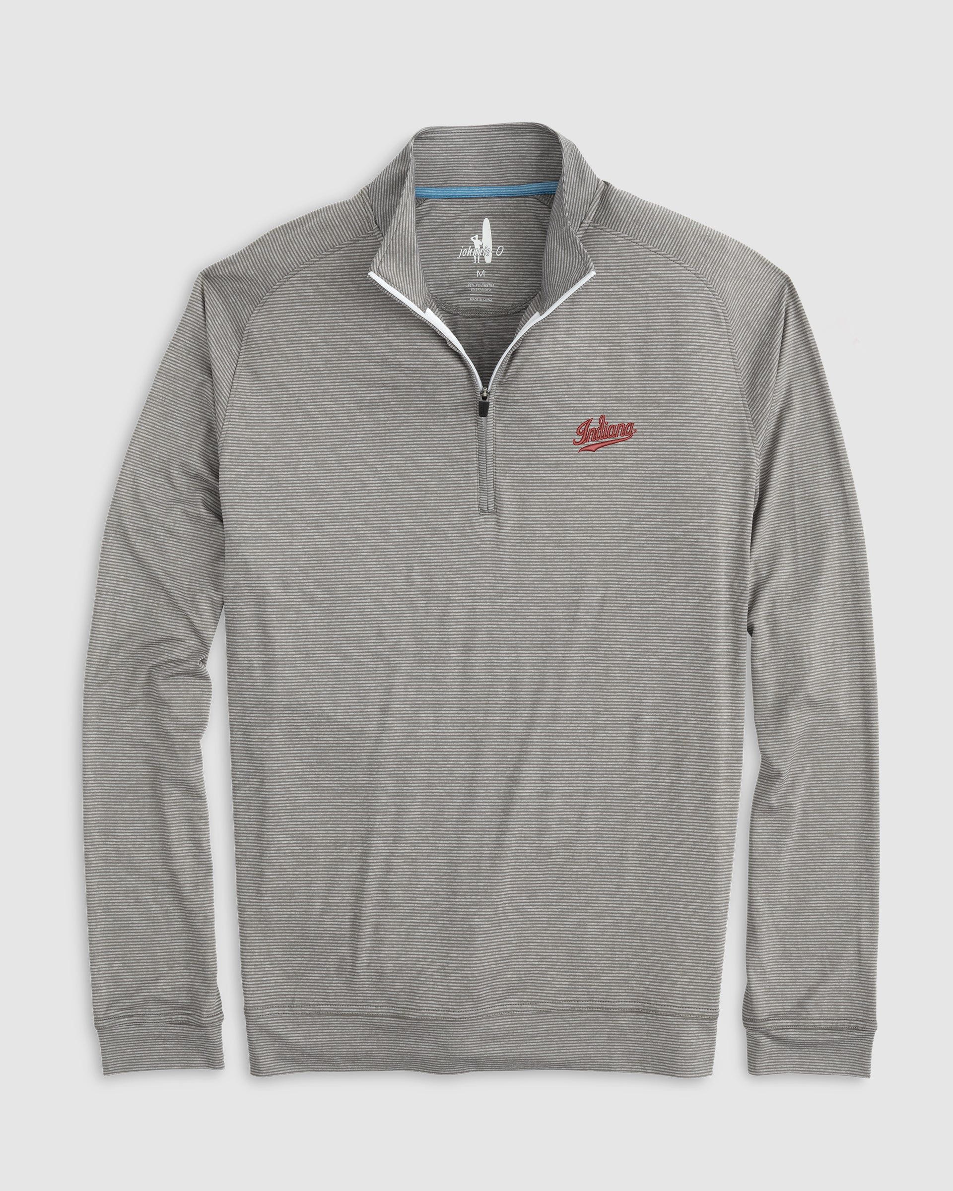 Indiana Vaughn Striped Performance 1/4 Zip  - Script Logo