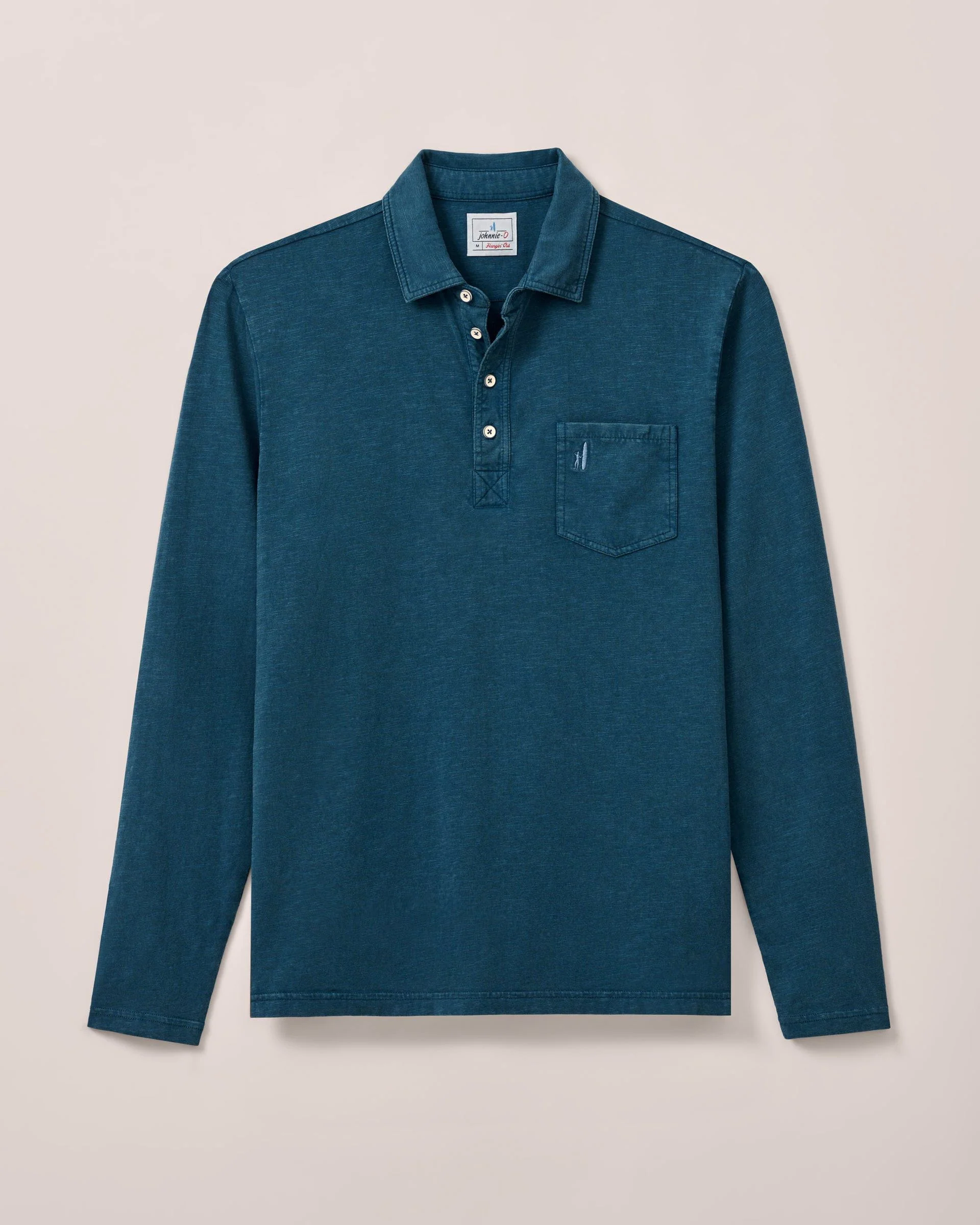 Long-Sleeve Original 4-Button Polo - Coastal Wash