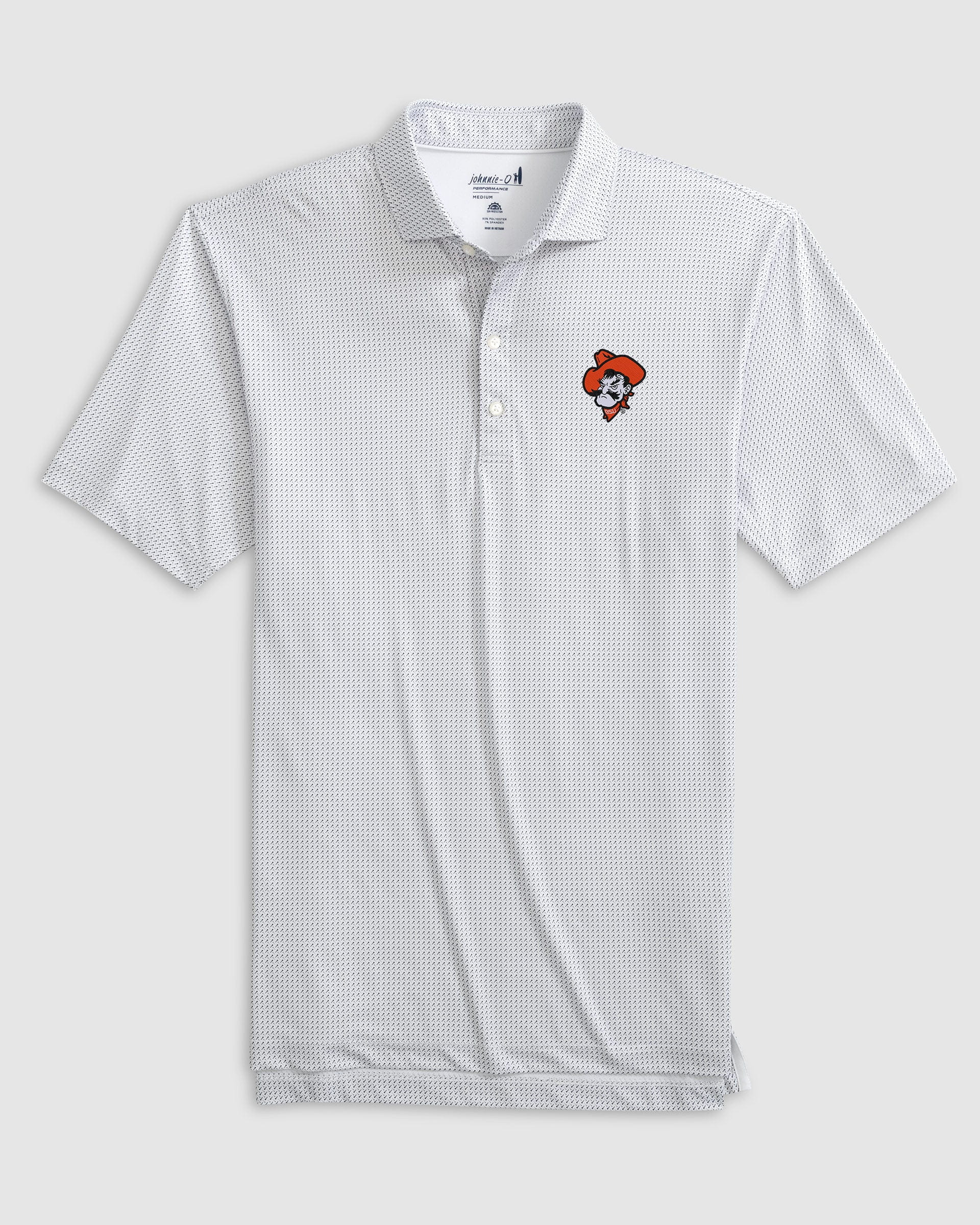 Oklahoma State Tee Time Printed Performance Jersey Polo - Pistol Pete Logo