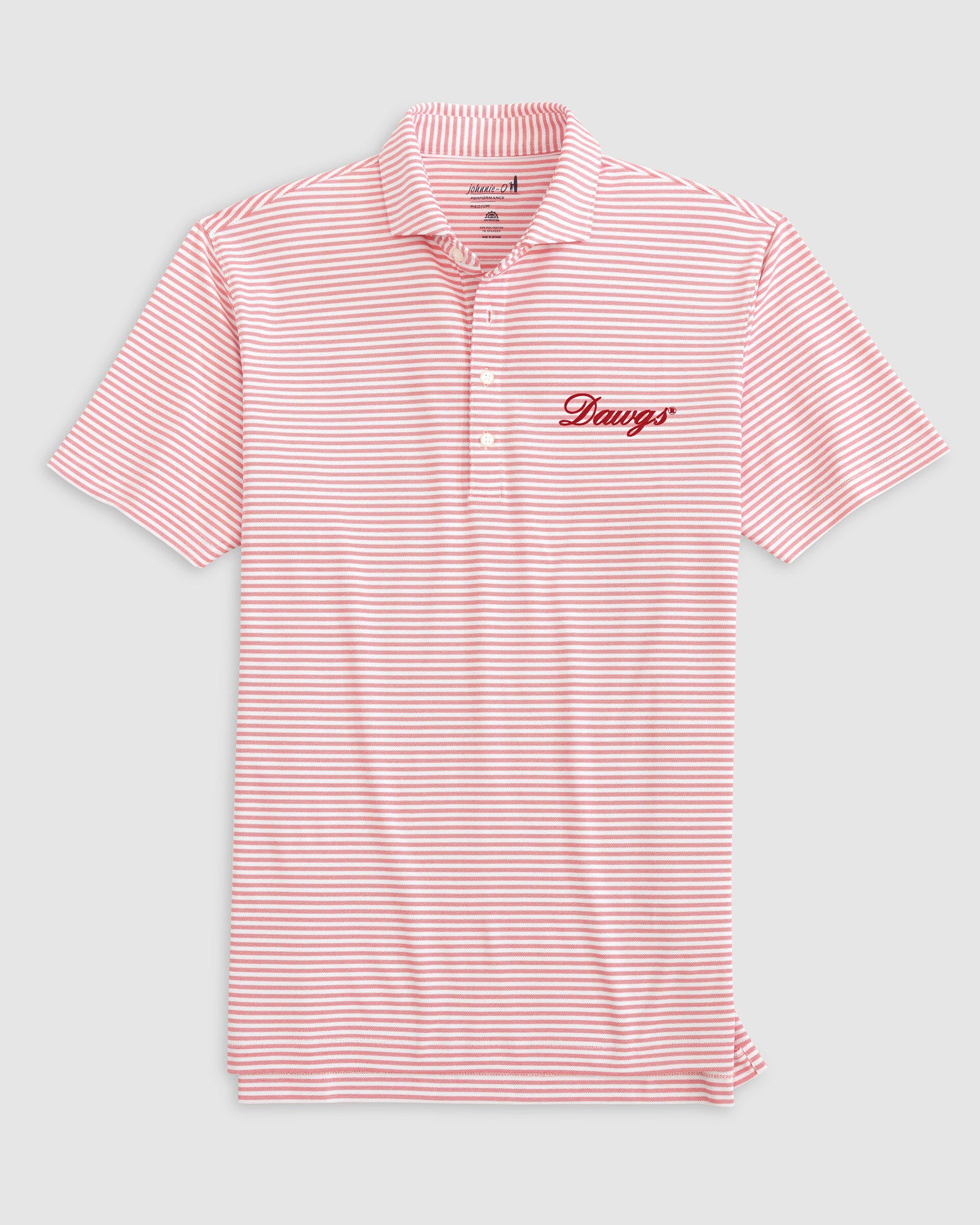 Georgia Stetsons Striped Performance Mesh Polo - Script Logo