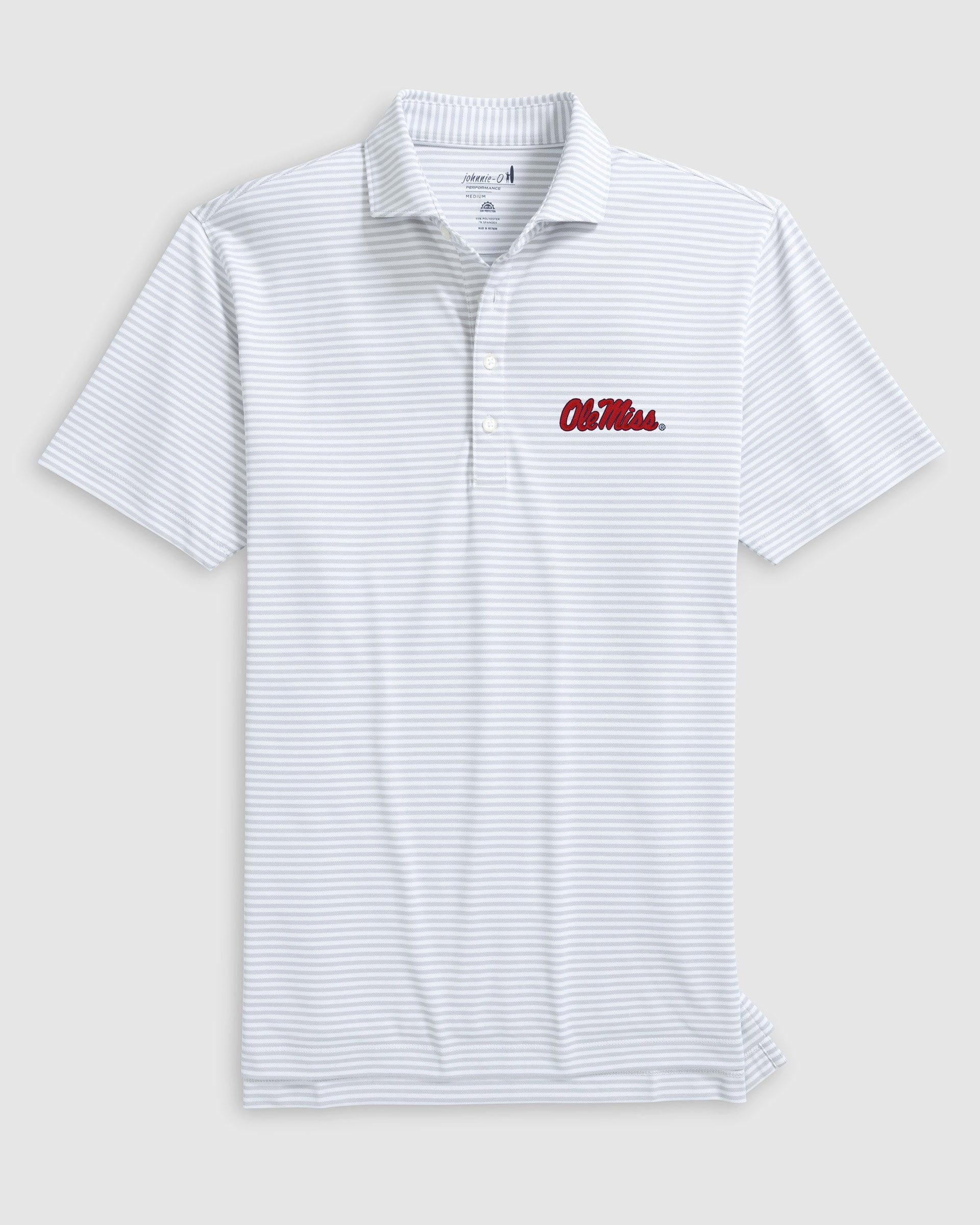 Ole Miss Stetsons Striped Performance Mesh Polo