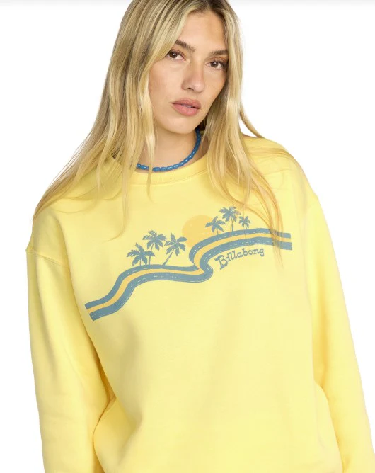Billabong Womens Sweatshirt Sun Flash Crew Fleece