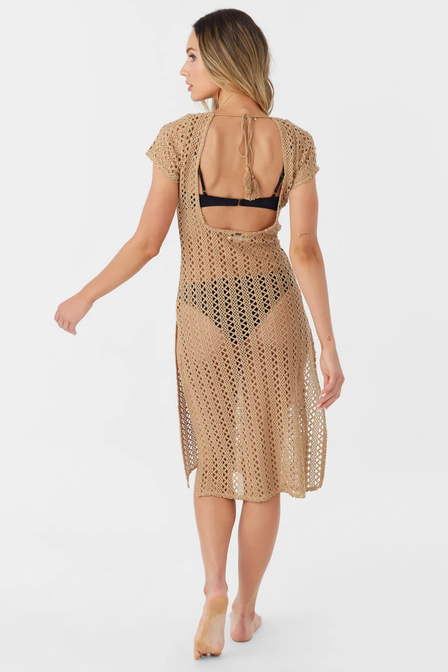 Oneill Womens Dress Nina Midi Crochet Lace Cover-Up