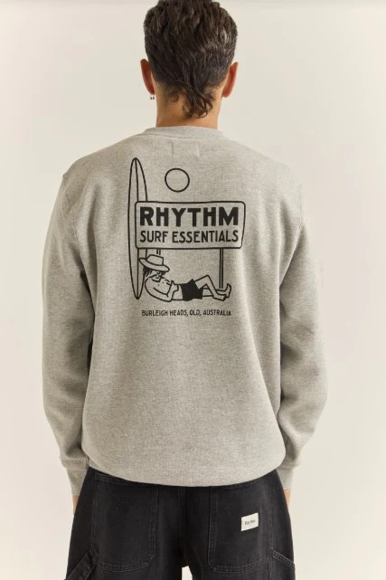 Rhythm Mens Sweatshirt Siesta Fleece Crew