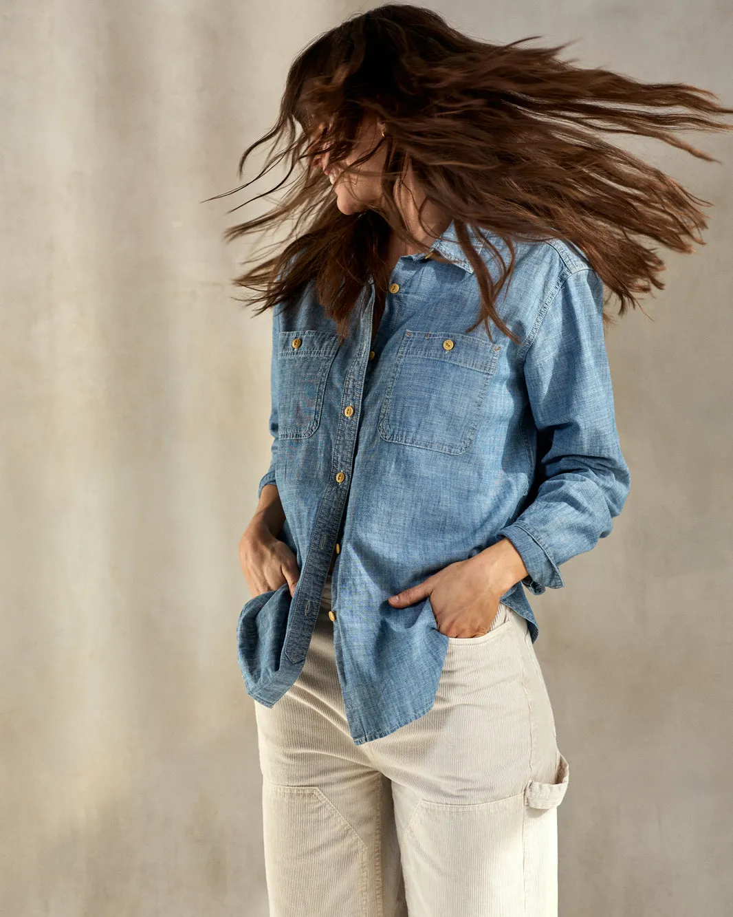 Outerknown Womens Shirt Chambray Utility