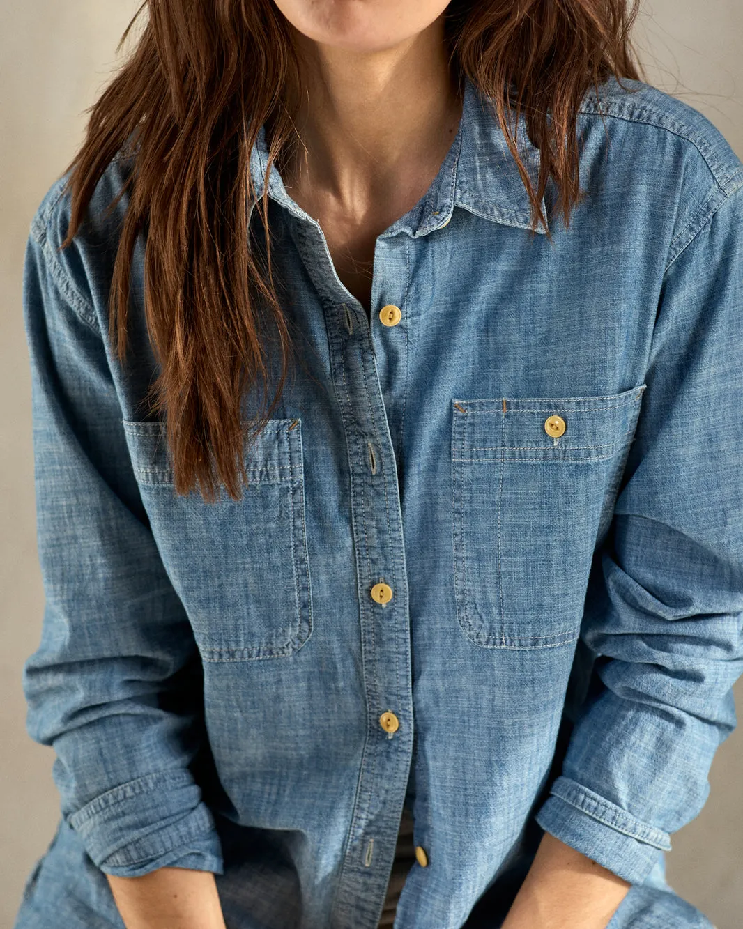Outerknown Womens Shirt Chambray Utility