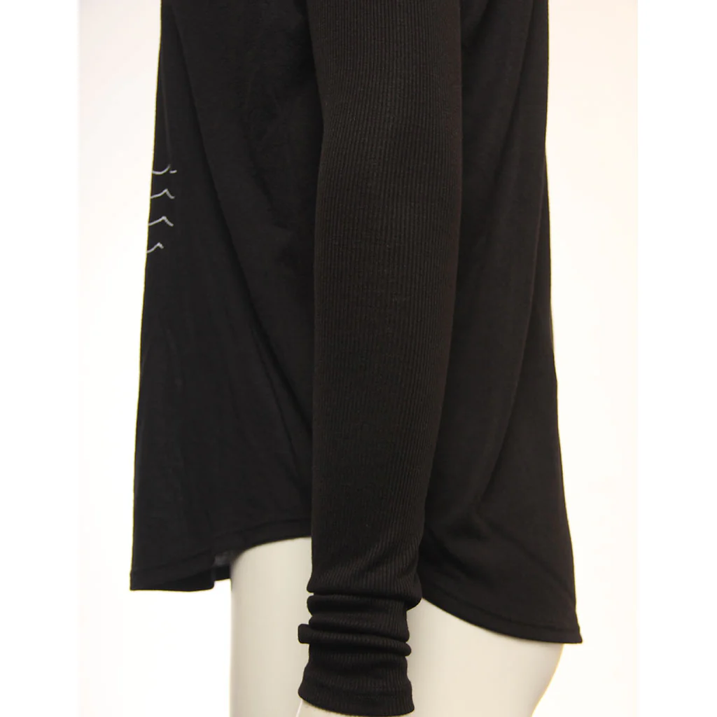 Hansen Womens Shirt Happiness Comes In Waves Long Sleeve