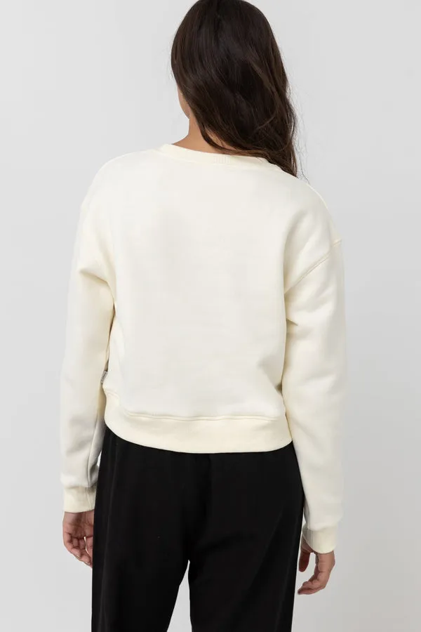 Rhythm Womens Sweatshirt Classic Crew Neck Fleece