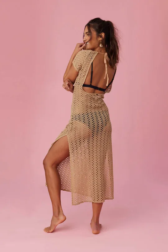 Oneill Womens Dress Nina Midi Crochet Lace Cover-Up