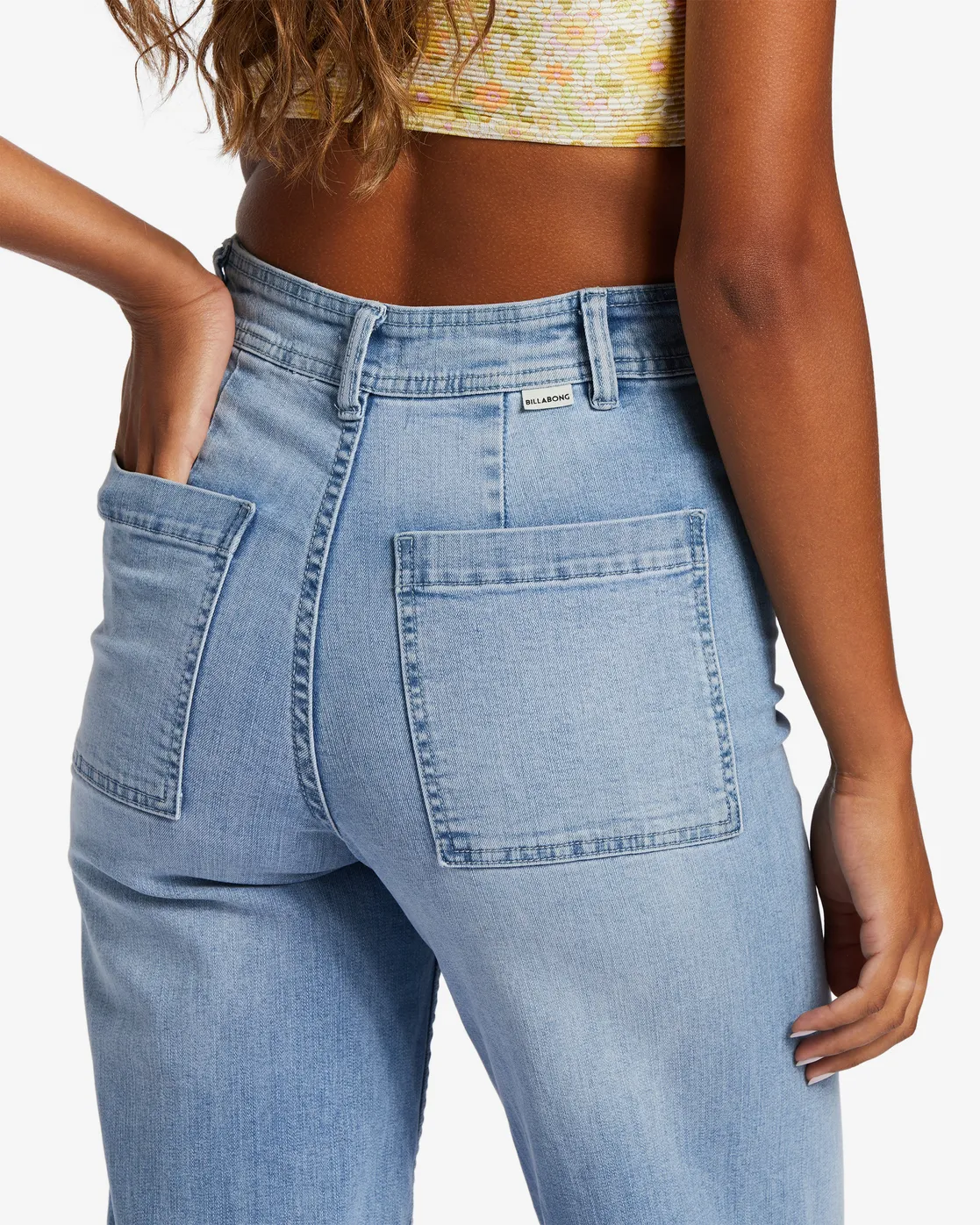 Billabong Womens Jeans Free Fall Indigo Wide-Leg