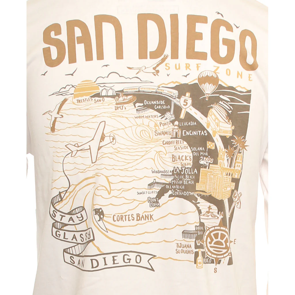 Hansen Mens Shirt San Diego Map Long Sleeve