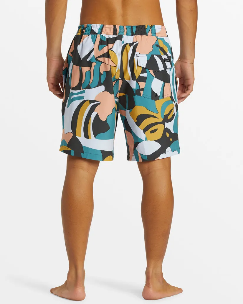 Quiksilver Mens Boardshorts Surfsilk Mix Volley 17 Elastic Waist