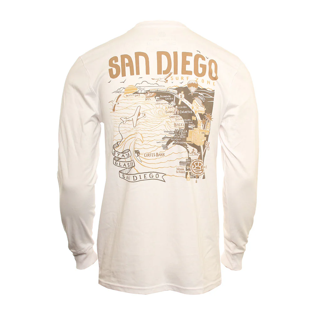 Hansen Mens Shirt San Diego Map Long Sleeve