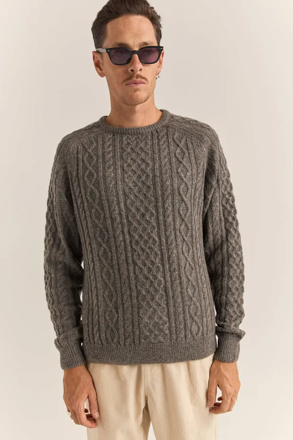 Rhythm Mens Sweater Mohair Fishermans Knit