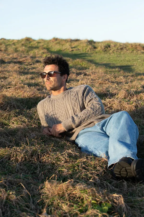 Rhythm Mens Sweater Mohair Fishermans Knit