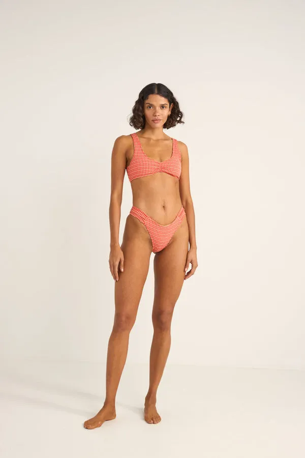 Rhythm Womens Bikini Top Lola Check Crop