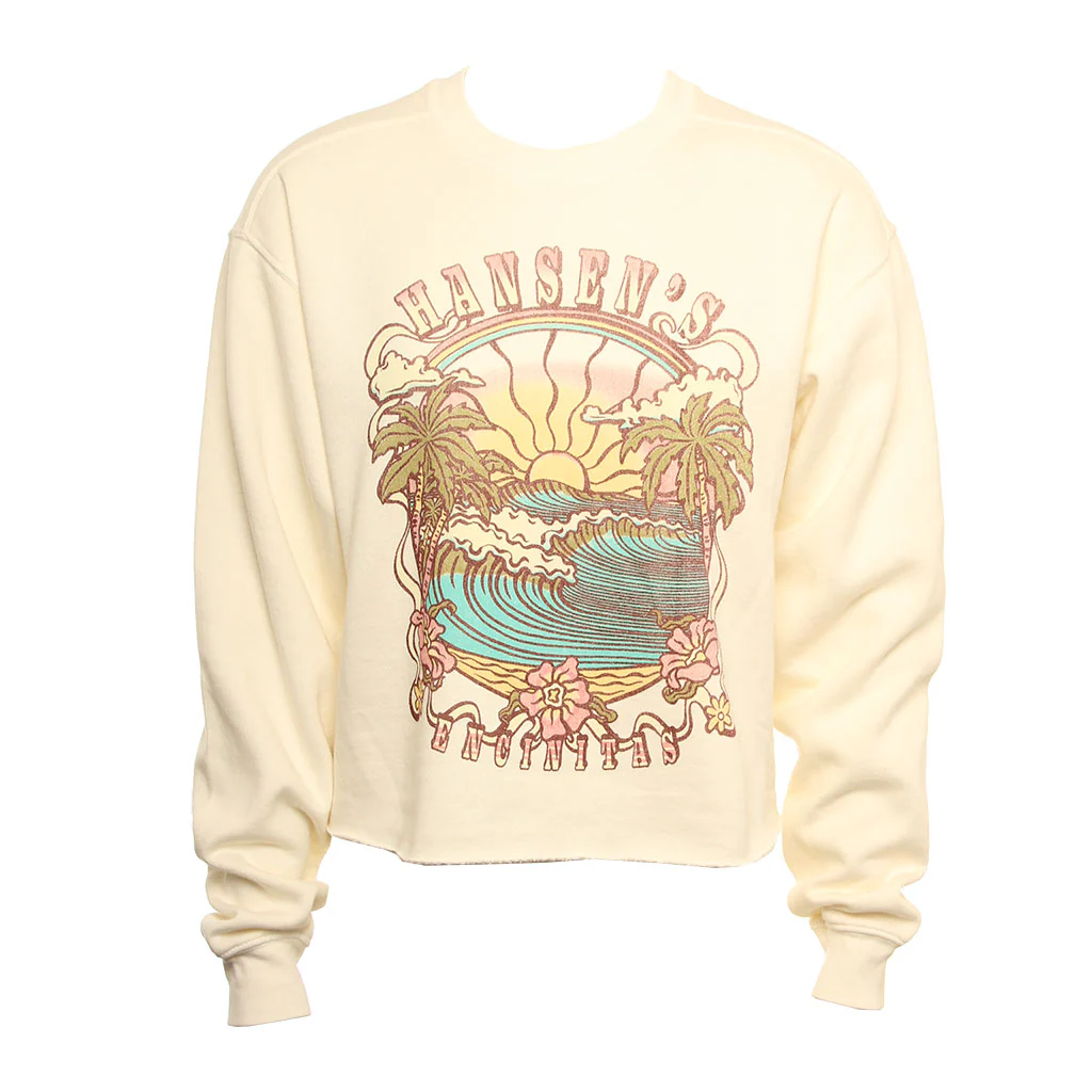 Hansen Womens Sweatshirt Cessity Wave Palm Sun Crew