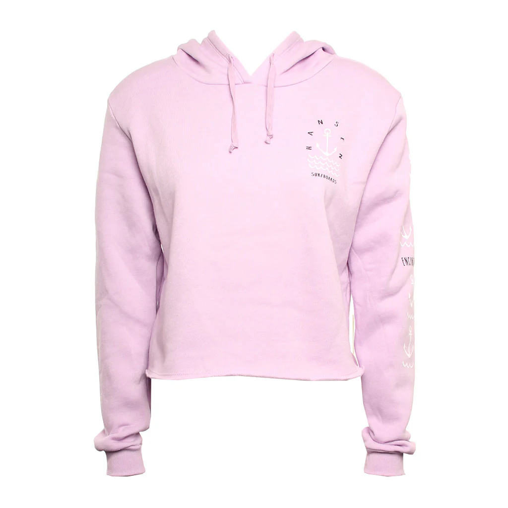 Hansen Womens Sweatshirt Wave Anchor Cropped Hoodie