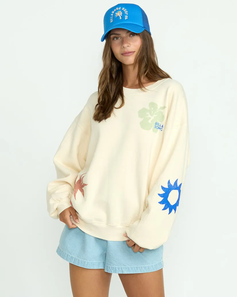 Billabong Womens Sweatshirt Water Signs Kendal Crewneck