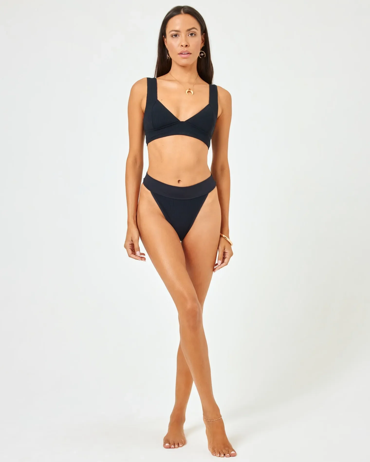 L*Space Womens Bikini Top Ribbed Hailey