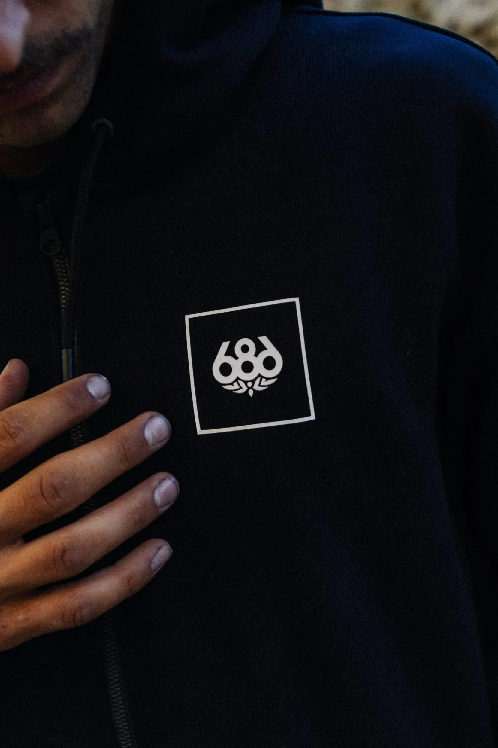 686 Mens Snow Layers Knockout Script Premium Heavyweight Zip Hoody