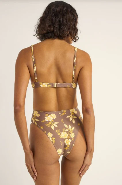 Rhythm Womens Bikini Top Anika Floral Panelled Underwire