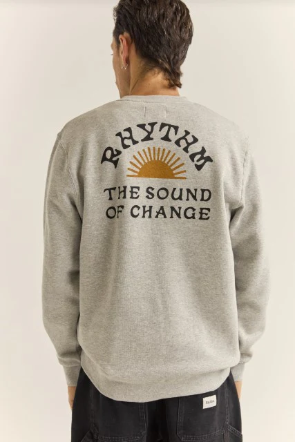 Rhythm Mens Sweatshirt Awake Fleece Crew