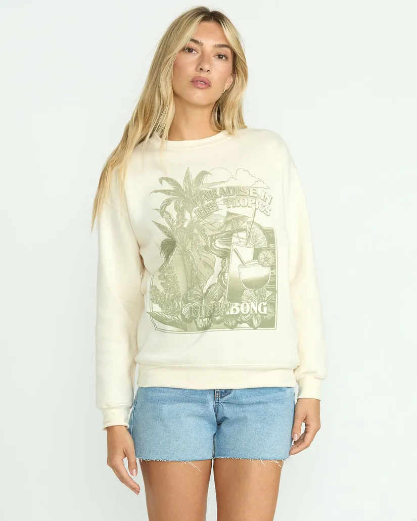Billabong Womens Sweatshirt Paradise Awaits Crewneck