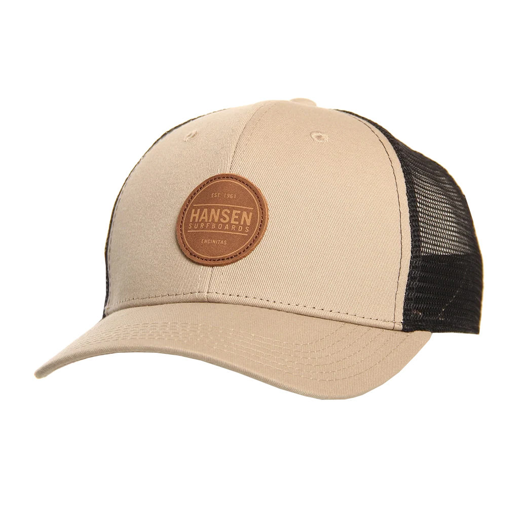 Hansen Hat Box Patch Leather Trucker