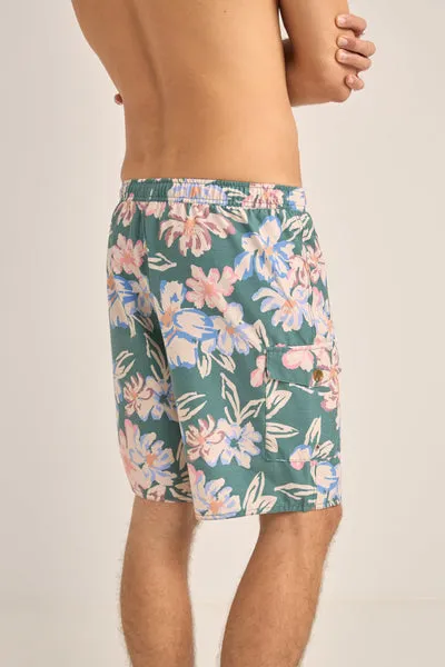 Rhythm Mens Boardshorts Holiday Floral Patch