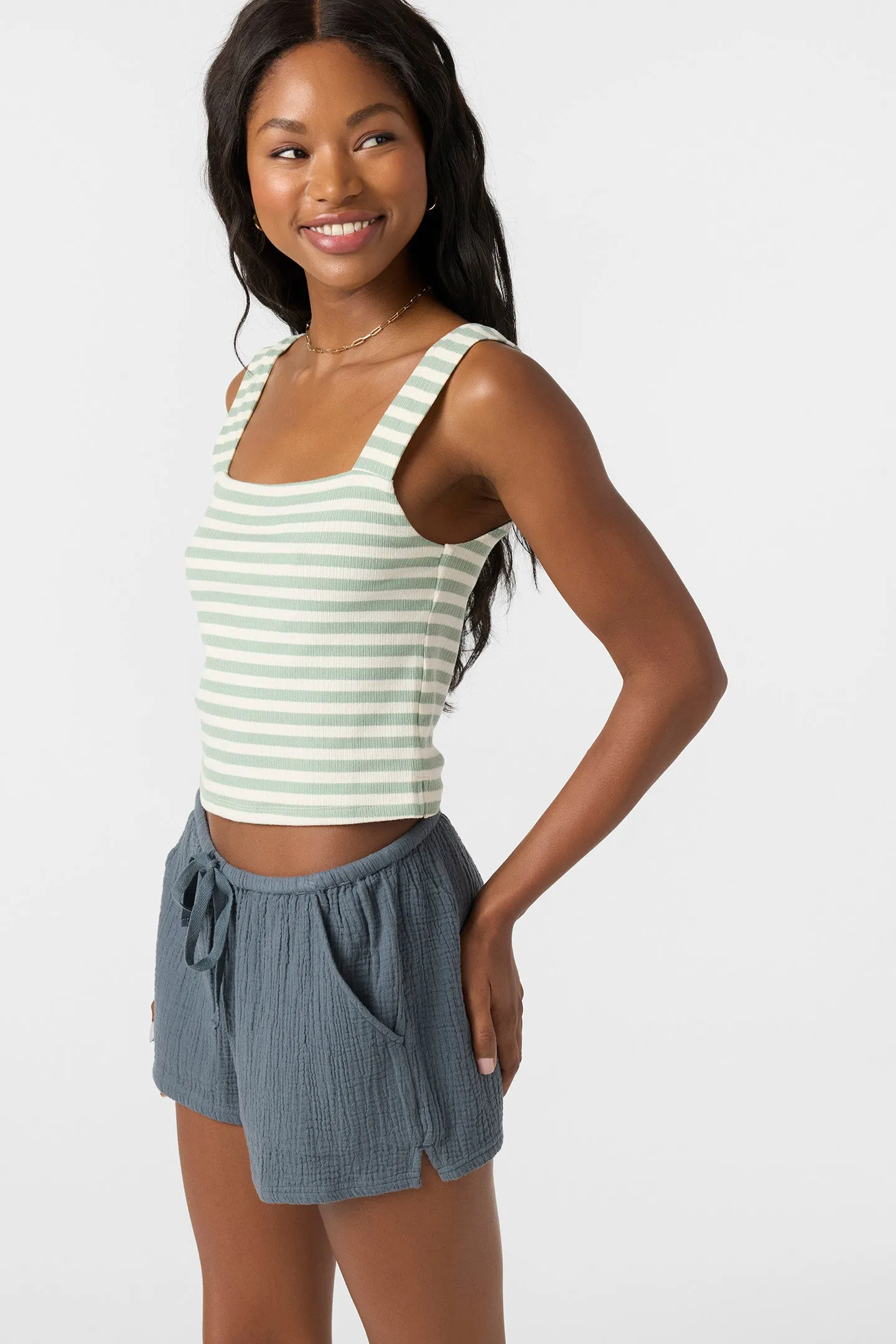 Oneill Womens Tank Top Vanessa Stripe Sleeveless Top