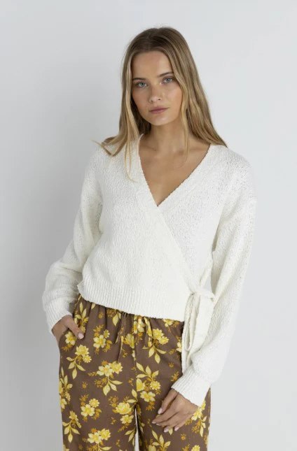 Rhythm Womens Shirt Adele Wrap Front Knit