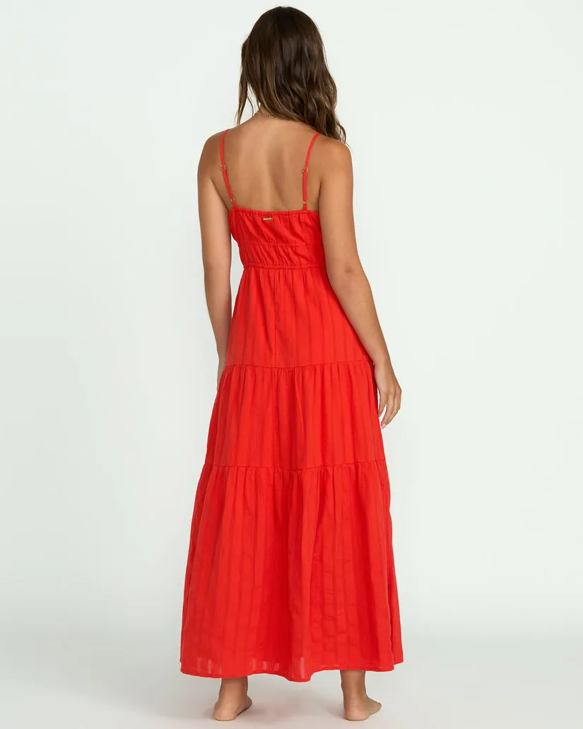 Billabong Womens Dress Red Aloha Maxi