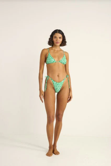 Rhythm Womens Bikini Bottoms Evergreen Floral Tie Side Hi Cut