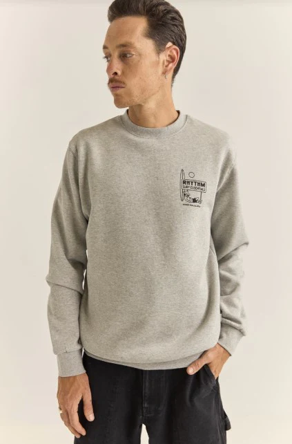Rhythm Mens Sweatshirt Siesta Fleece Crew
