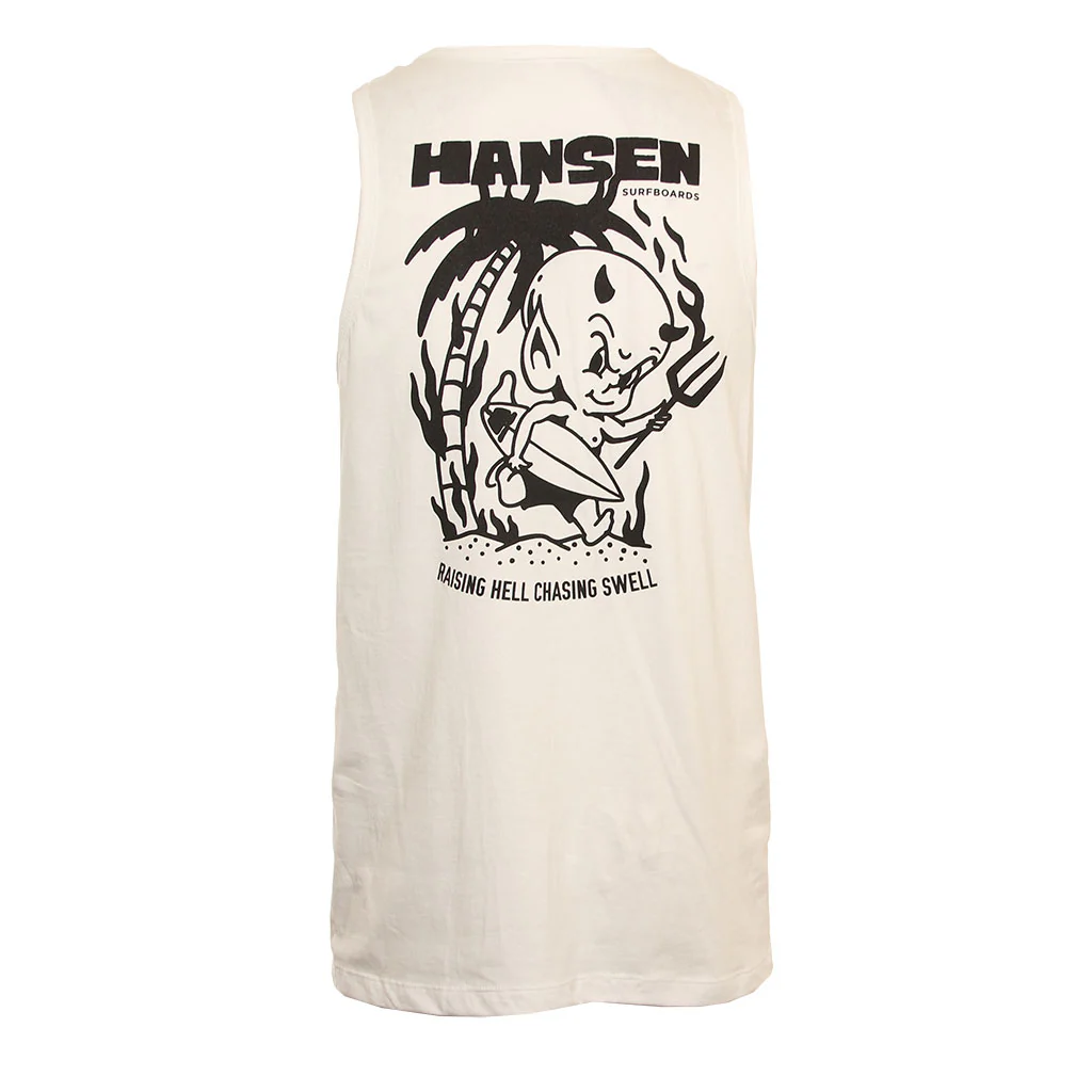 Hansen Mens Tank Top Surfing Devil