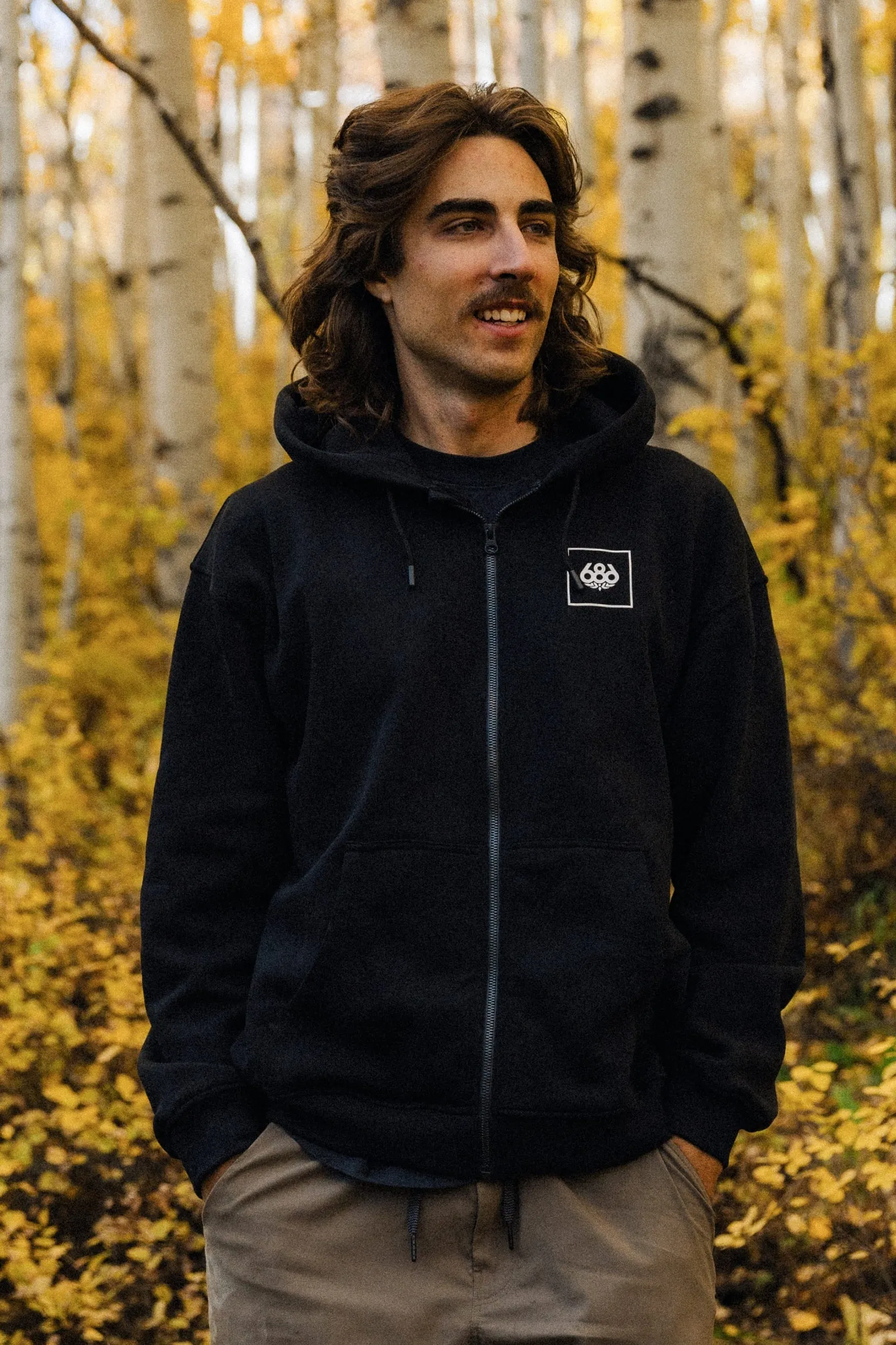 686 Mens Snow Layers Knockout Script Premium Heavyweight Zip Hoody