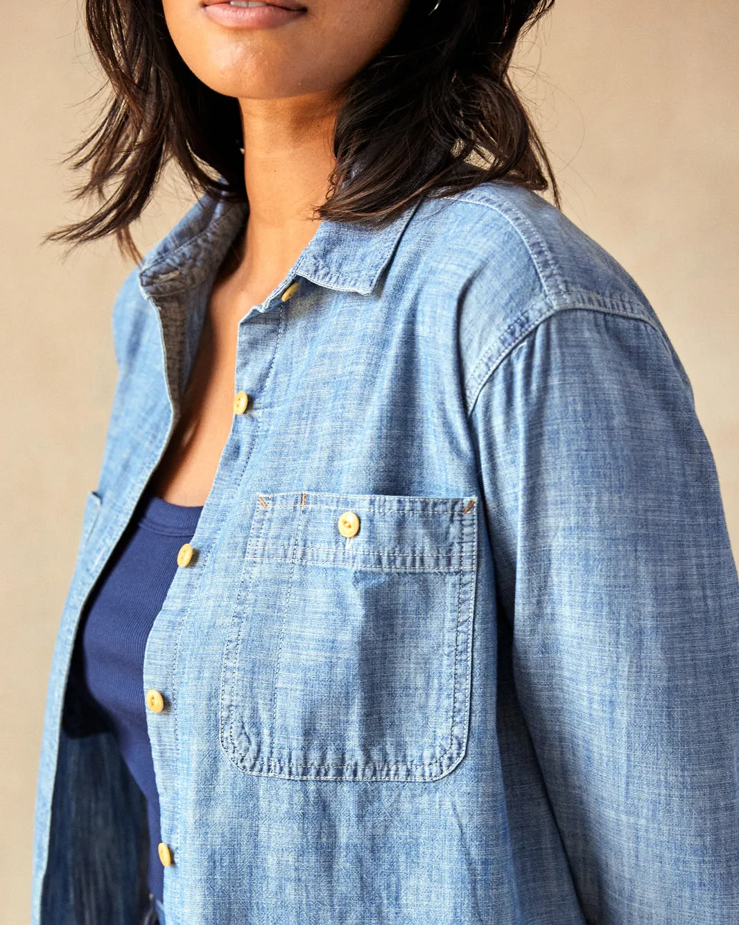Outerknown Womens Shirt Chambray Utility